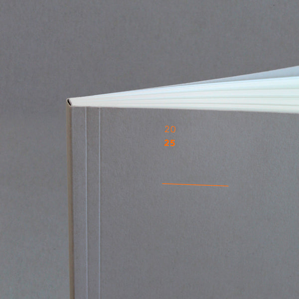 Mark+Fold 2025 Diary in Cloud with neon orange foil