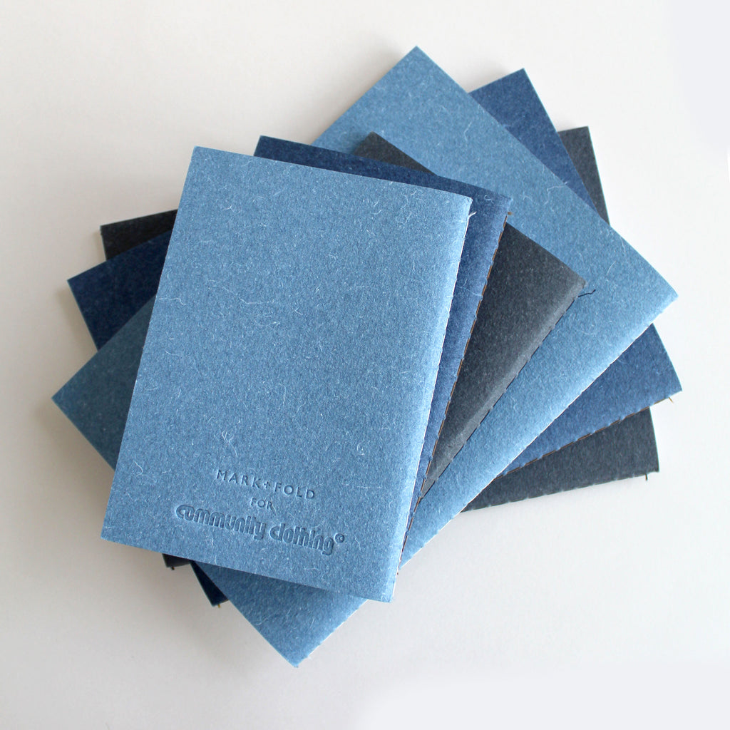 Stack of notebooks in Indigo, Blue and Black