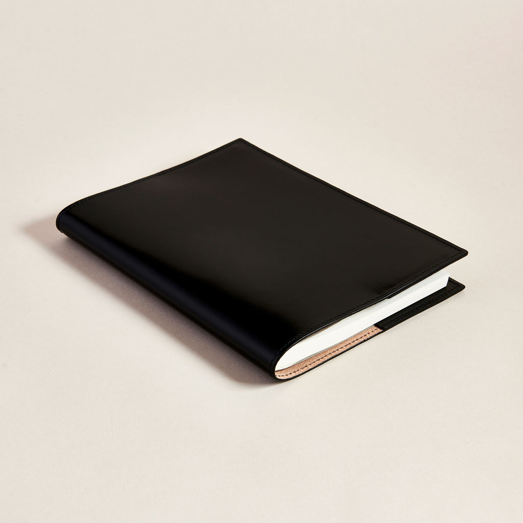 Black leather notebook cover