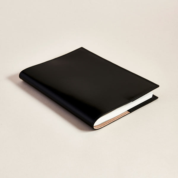 Black leather notebook cover