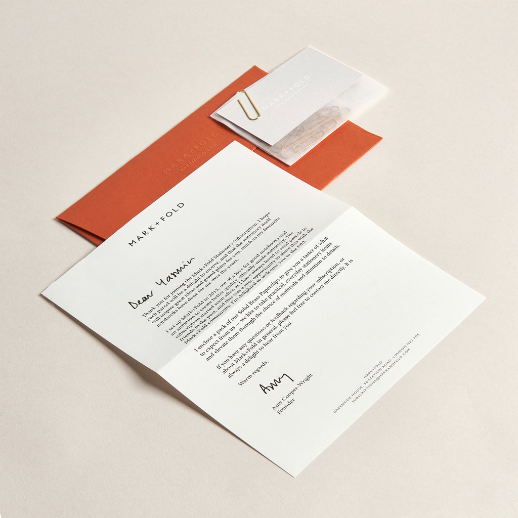Stationery Subscription welcome pack