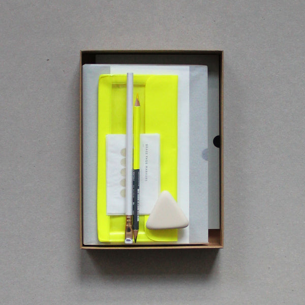 Neon Gift Box, Stationery Gift Box from Mark+Fold, luxury stationery, layflat notebook, fluoro, fluorescent, blackwing pearl