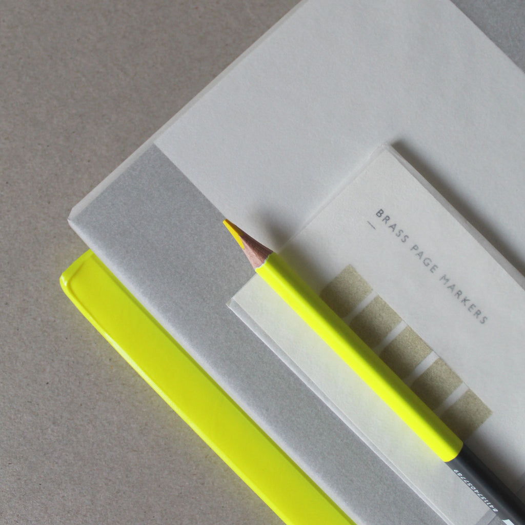 Neon Gift Box, Stationery Gift Box from Mark+Fold, luxury stationery, layflat notebook, fluoro, fluorescent, blackwing pearl