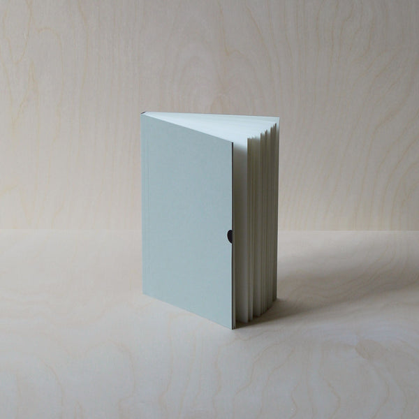 Mark+Fold notebook in Lichen, laylflat notebook, plain pages, sustainably made sustainable eco stationery