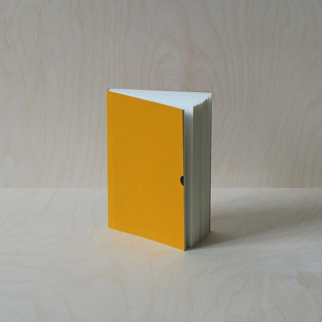 Mark+Fold dot grid notebook in Mustard. Layflat notebook. Paper made in Scotland, suitable for fountain pen. Minimal modern stationery, understated, markandfold.com