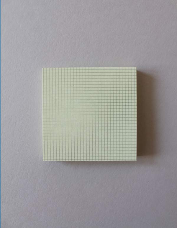 Mark+Fold sticky notes post-its, mint green yellow square grid, printed in the UK