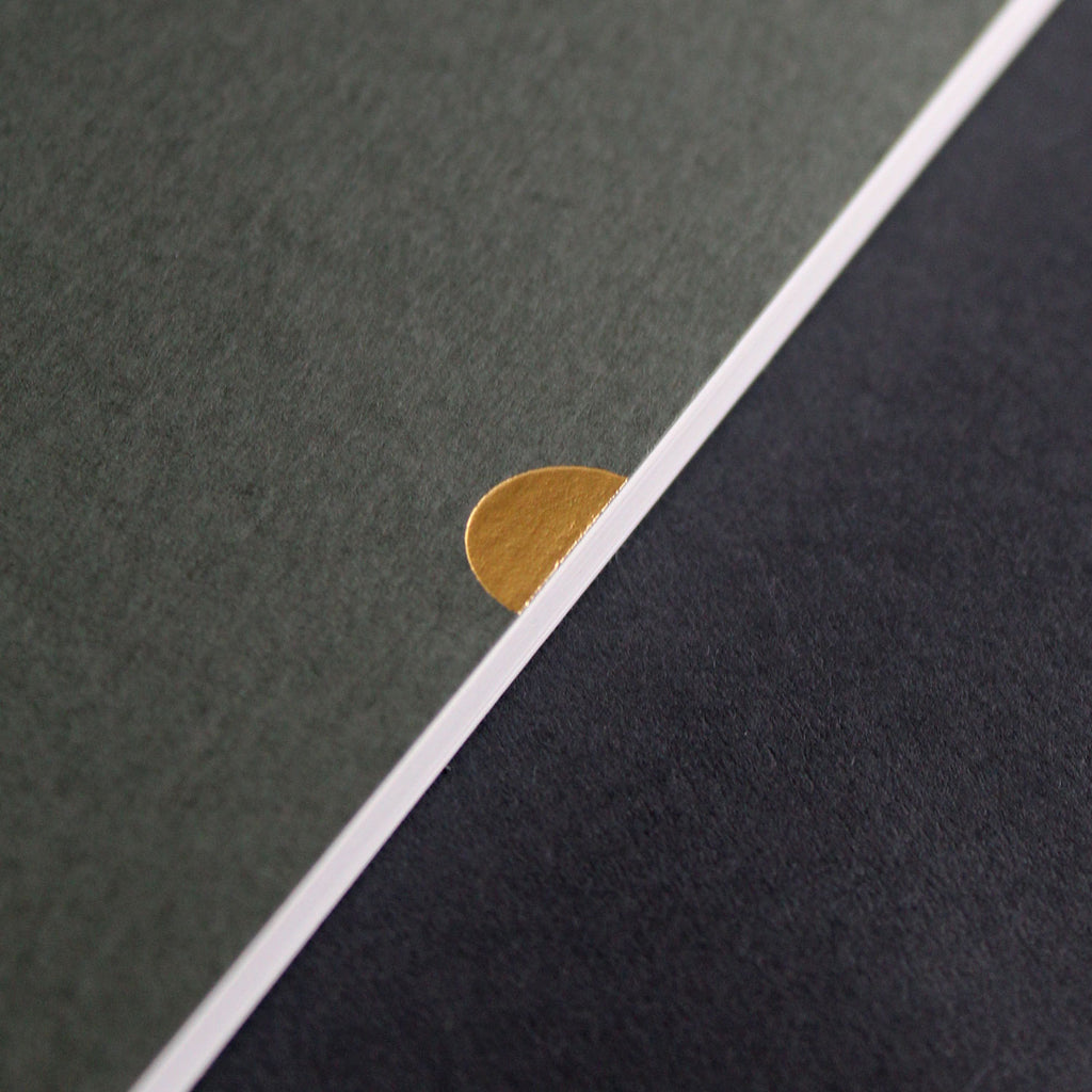 Mark+Fold notebook in Sequoia with gold details